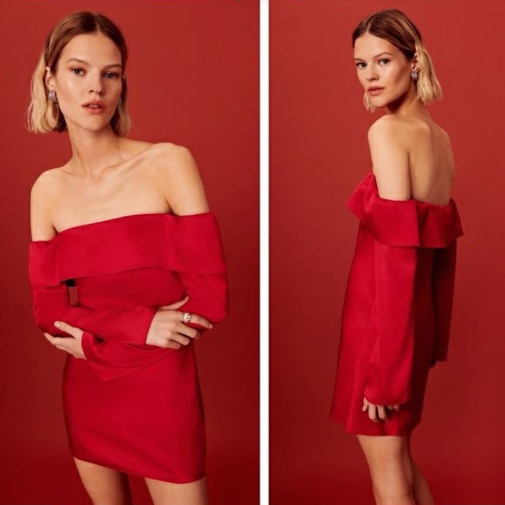 NWT Reformation Maves Dress Cherry